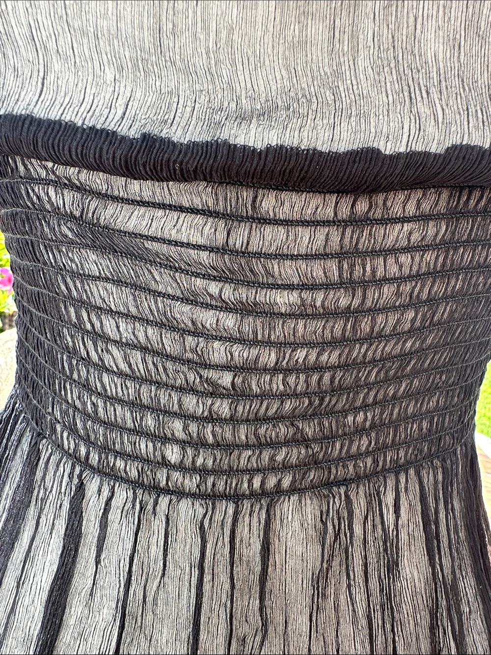 Vintage Bebe Sheer Black V-Neck Women's Silk Chiffon Camisole Top - Picture 7 of 7